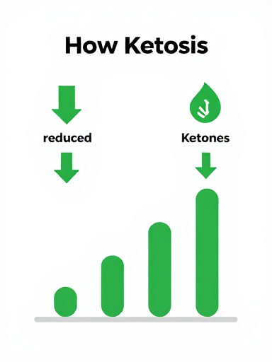 How ketosis works - infographic showing fat burning process